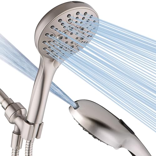 BRIGHT SHOWERS High Pressure Shower Head with Handheld, 9 Spray Settings Showerhead Built in Power...