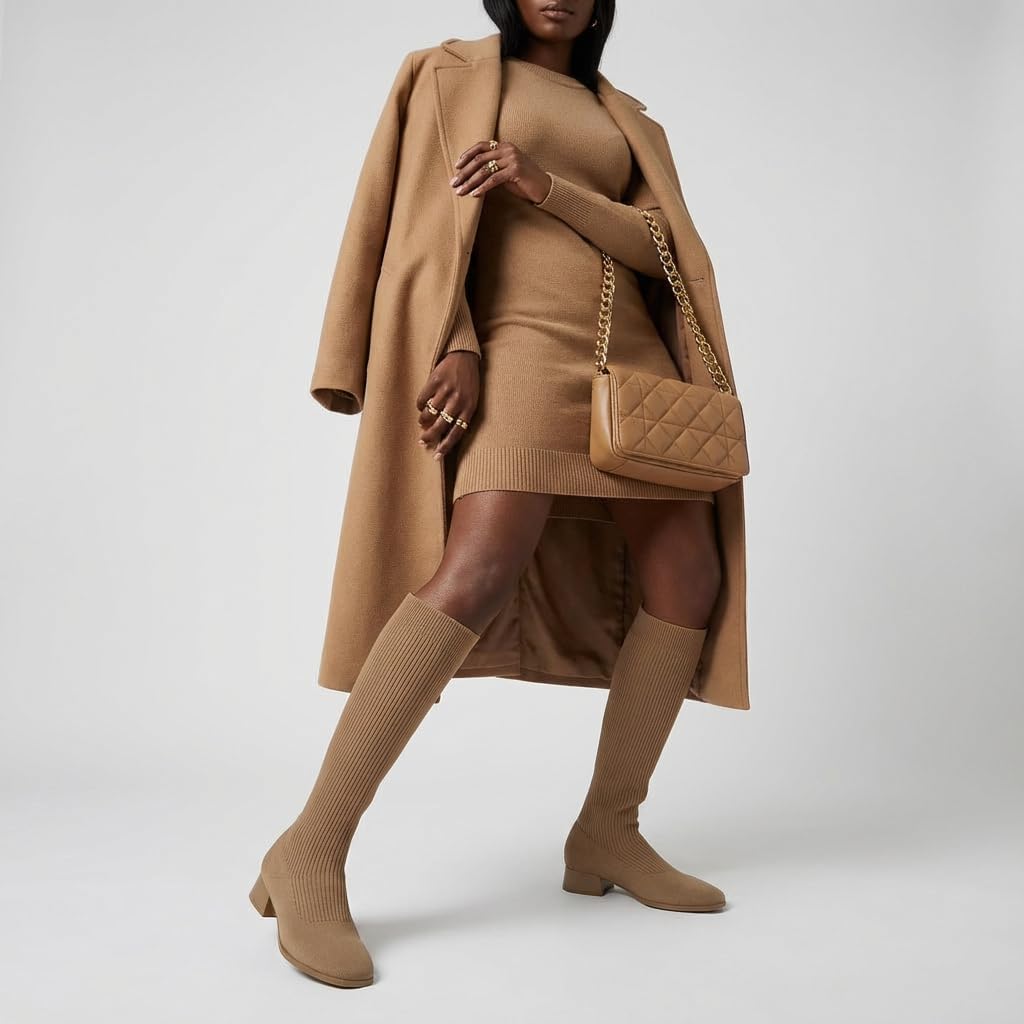 CUSHIONAIRE Rialto Women’s Knee-High Stretch Boot – Slip-On Tall Shaft Boot with Memory Foam & Low Block Heel - Image 9