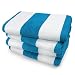 KAUFMAN- SET OF 4 TURQUOISE CABANA BEACH AND POOL TOWELS. 100% COTTON