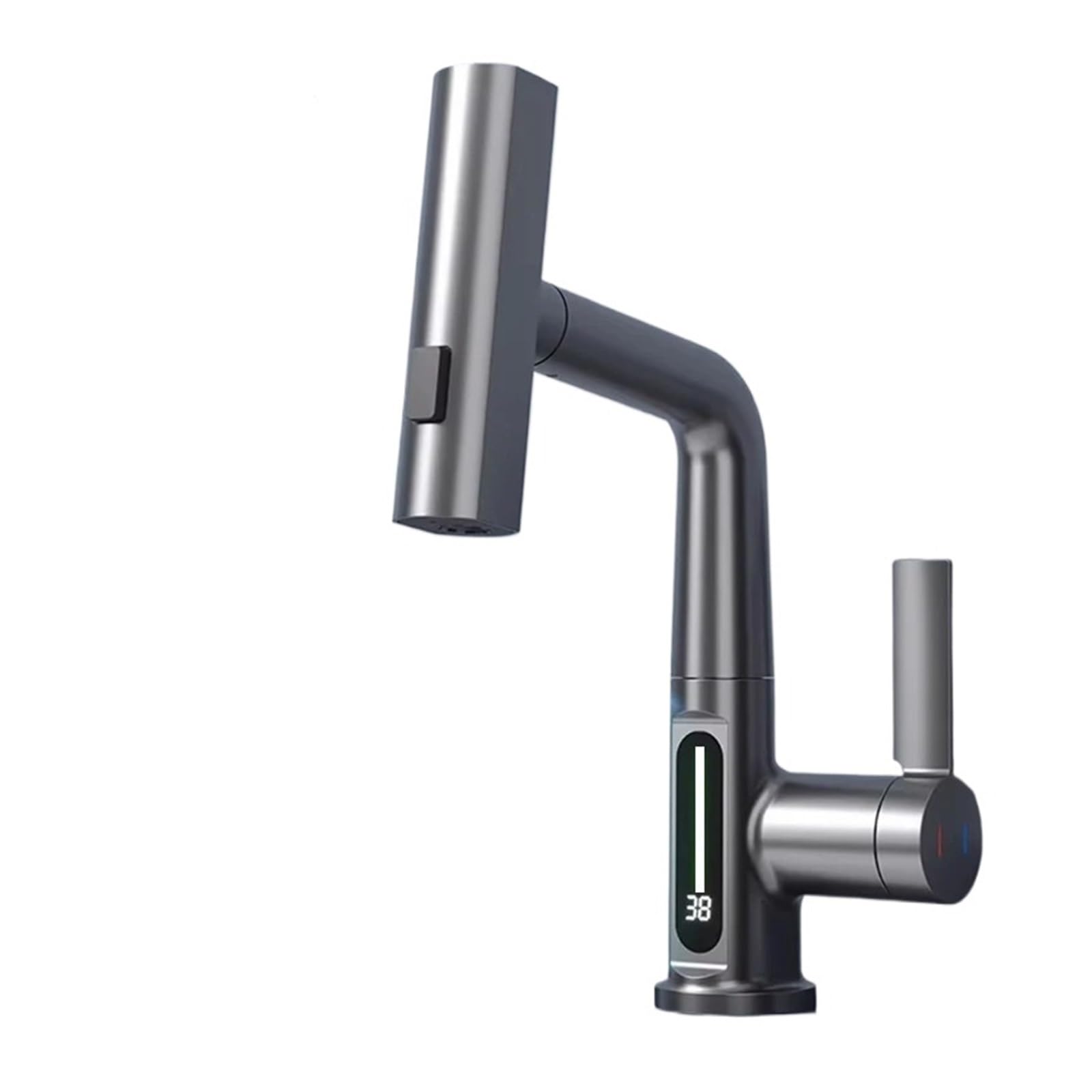 Ckafzmyjqbt Discount 1 Intelligent Digital Display Waterfall Pull Out Kitchen Faucet Cold Hot Mixer Taps Rotatable Sink Lifting Basin Faucet(Discount 1)