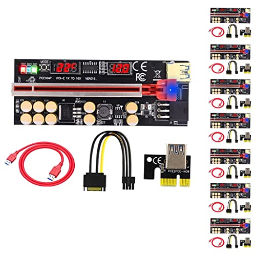 Carte de montage PCI-E 1X à 16X VER016 à 10 condensateurs solides pour rig BTC