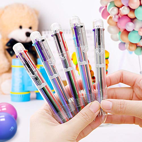 Smttw 4 Pack 0.5Mm 6-In-1 Multicolor Ballpoint Pen - Best For Smooth Writing-Retractable Ballpoint Pens For Office School Supplies Students Children Unique Gifts #TOP4