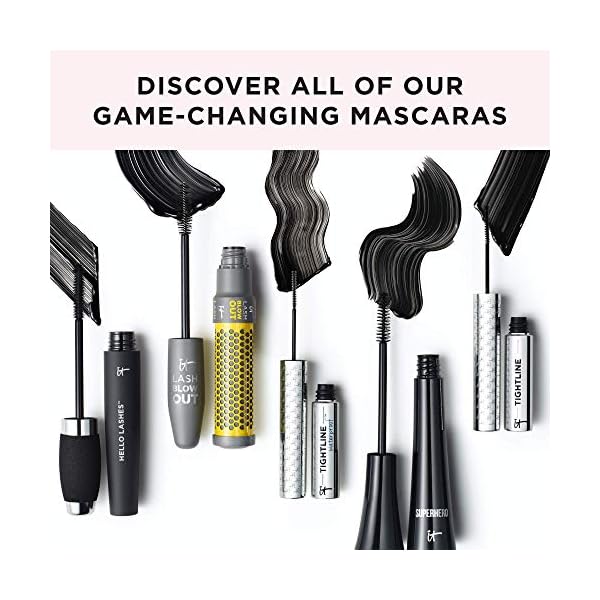 IT Cosmetics Lash Blowout Mascara, Black - Lifts, Volumizes & Separates Lashes - Unique Wand Developed with Drybar - Contains Biotin - 0.24 fl oz