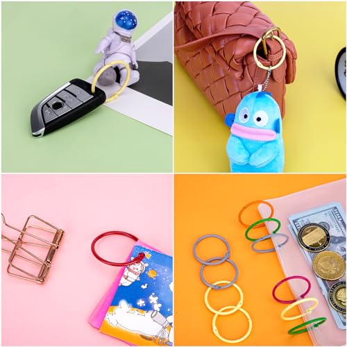 Image of Antner 36PCS Metallic Loose Leaf Binder Rings 1 4 /5 inch Colorful Book Rings, Metal Steel Loose Leaf Rings Keychain Key Rings Index Cards Rings Paper Rings for School Office, 9 Colors