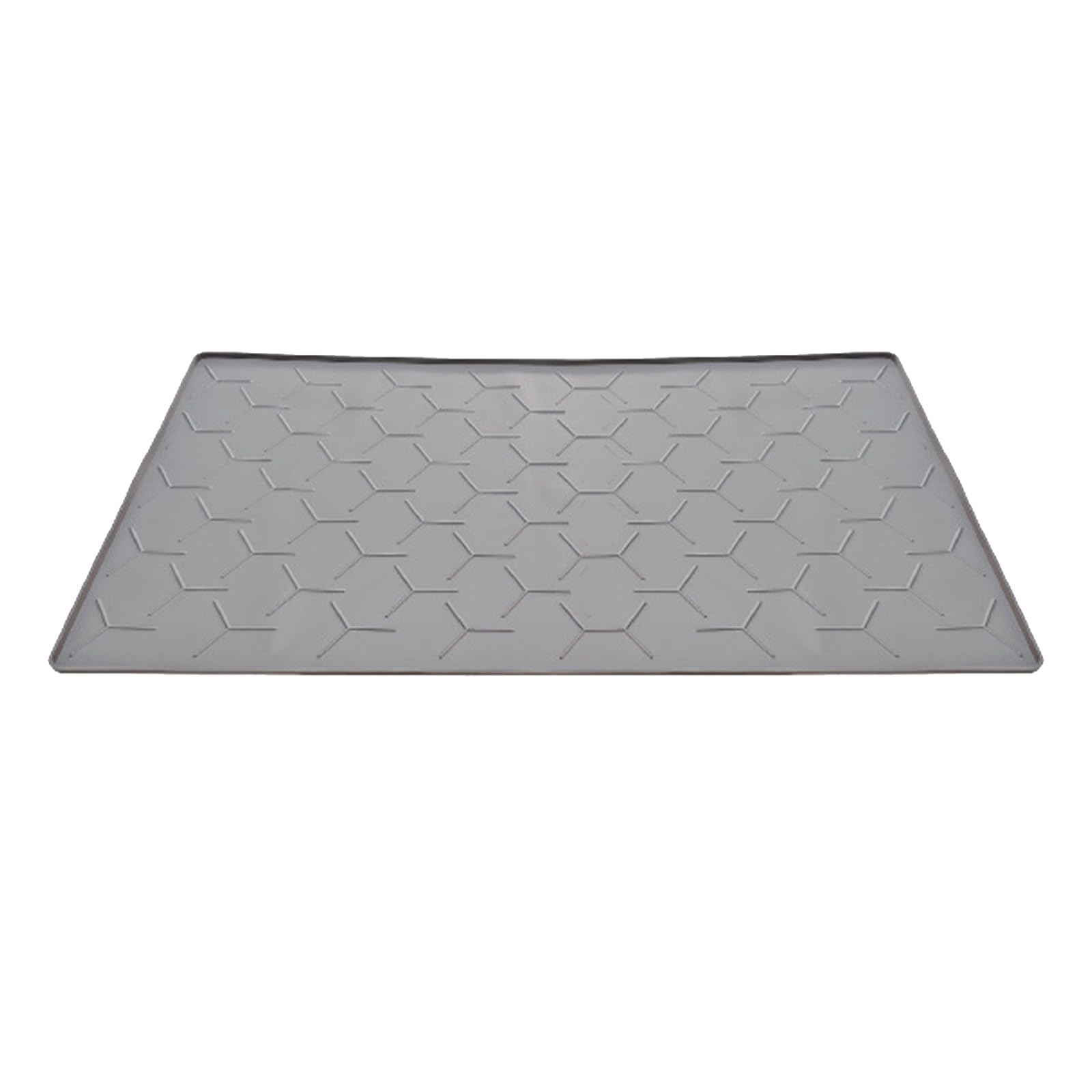 CUNZJIA Silicone Cat Litter Mat Gray with Raised Borders for Spill and Easy 710X555X10mm
