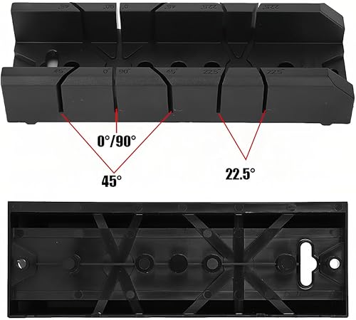Miniatura 7 de Joyzan Caja de sierra ingletadora, fijación de carpintería Armario de inglete 0 22.5 45 90 grados de yeso de madera oblicuo guía de corte oblicuo