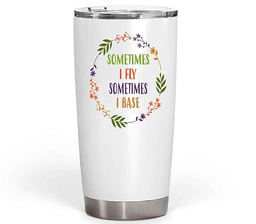 Novelty Gift Yoga Meditation Fly Base Posture Couple's Gift, Ideal Anniversary Surprise for Spouse - Inspirational Quote on 20 Oz White Stainless