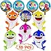 ROSZETTA Shark Helium Balloons,10PCS Shark Family Balloons for Party Decorations,Baby Themed Birthday Decorations Party Supplies