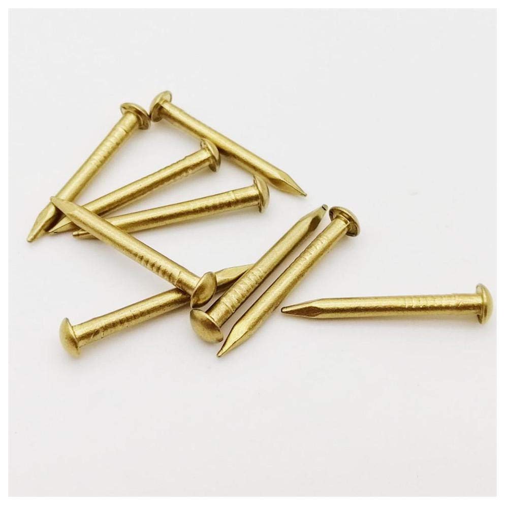 Clavos de ferretería, clavos de acero para ladrill Clavos de cobre puro con cabeza redonda, 10/100 unidades, 1,2/1,5/2/2,8 mm, miniclavos pequeños, longitud: 8-50, 50, 2 x 20(10pcs 2.8x40mm)
