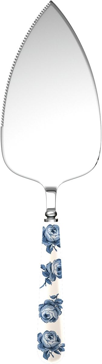 Katie Alice "Vintage Indigo" Stainless Steel Cake Slice with Porcelain Handle by Creative Tops, 26 cm (10")