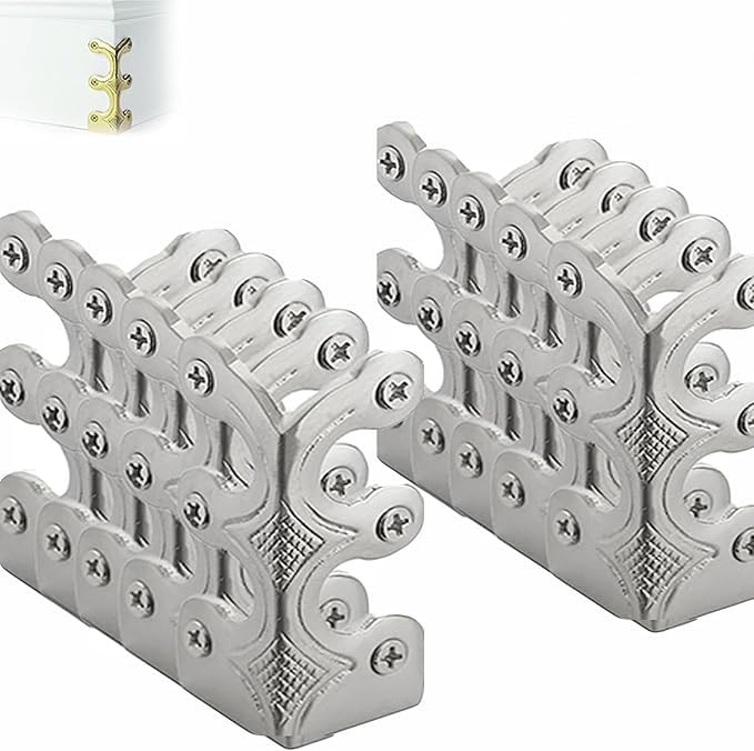 Skiffers Baseboard Corner Protectors,Skirting Board Protectors,Solid Brass Skirting Board Corner Protectors,Baseboard Corner Protectors,Vintage Solid Brass Skirting Board Protectors (Silver, 10 pcs)