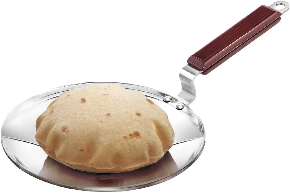 24 cm Tava, Triply Stainless Steel Tawa with Stainless Steel Handle, Induction Tawa, Silver (SSTV24)