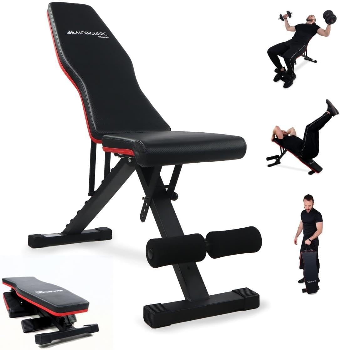 Mobiclinic®, Weight Bench Adjustable Foldable, FlexFit, Gym Bench, up to 440 lbs, for full Body Workout, Multifunction, Full body workout, Bench Press for Home Gym