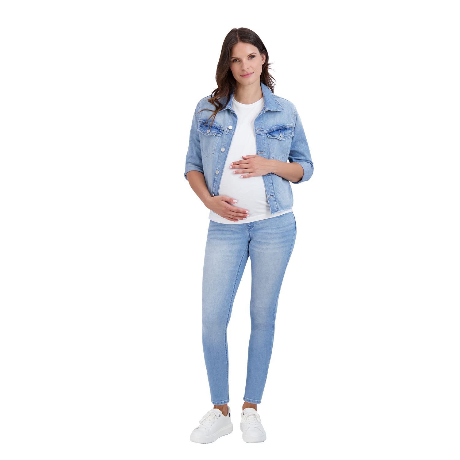 Savi Parker Jeans Premaman da Donna sopra Il Ventre – Abbigliamento Gravidanza per Tutte Le Stagioni, Pantaloni Premaman – 73,7 cm Cucitura Interna, Savannah Wash, M