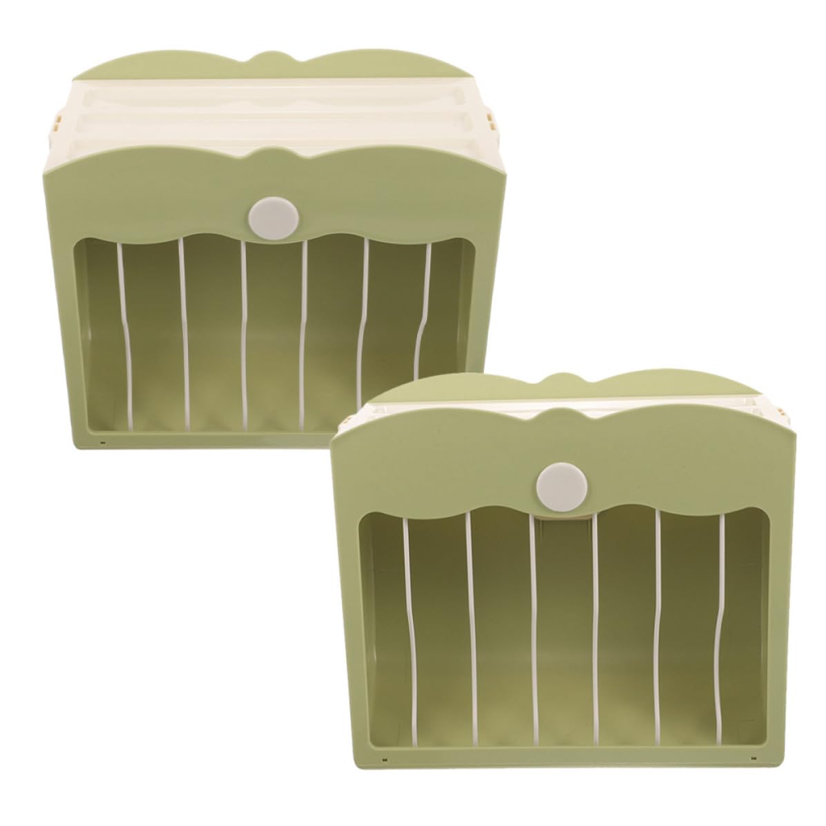 Happyyami 2 Comederos para Jaula de Mascotas para Conejos y Hámsters, Soporte de Plástico Verde Que Promueve Alimentación Limpia y Reduce Desperdicio de Alimento