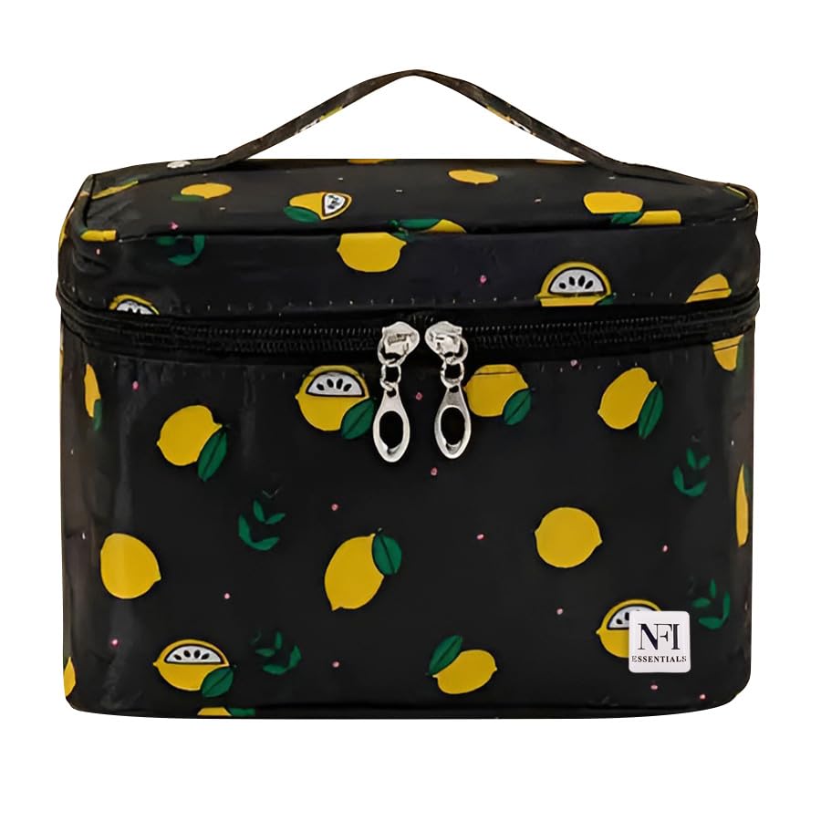 Image of NFI essentials Printed Cosmetic Organizer Bag, Makeup Bag for Women Toiletry Bag Makeup Organizer Make up Kit Travel Pouch Vanity Bag Pouch for Girls