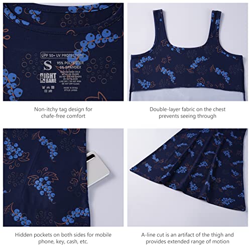 Image of Women's UPF 50+ Tank Dress A-Line with Pockets Breathable Quick Dry Sun Protection for Hiking Camping Beach Outdoor