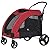 PawHut Foldable Dog Stroller with Storage Pocket, Oxford Fabric for Medium Size Dogs, Red
