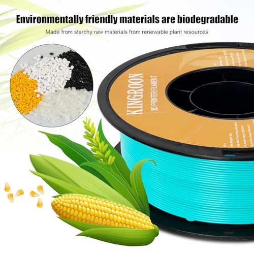 Image of Kingroon PLA 3D Printer Filament, Dimensional Accuracy + /- 0.02 mm, 1 kg Spool(2.2lbs), 1.75 mm,Apple Green