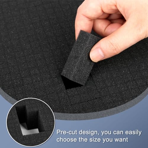 HUALIANG 4 Stück Schaumstoff Zuschnitt, Rasterschaumstoff Schaumstoff Polster, Schaumstoffeinlage Werkzeug Kamerakoffer Foam für Koffereinlage Tabletop Miniaturen(2er 40 x 30 x 5cm + 2er 40x30x1cm)