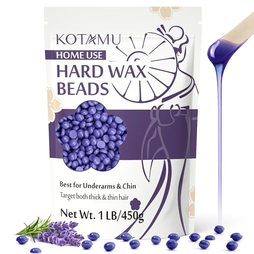 KOTAMU Wax Beads for Hair Removal, 1 lb Lavender Hard Wax Beans