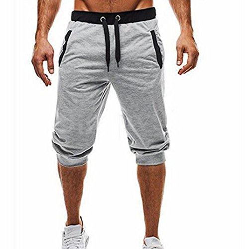 Pantacourt Homme - Hommes Doux Sport Fitness Jogging élastique Extensible Bodybuilding Confortable Bermudas Pantalons de Survêtement Ba Zha Hei