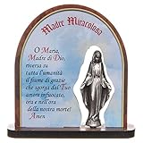  Holyart Stock Basetta con Legno ad Arco Madonna Miracolosa cm 7