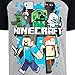 Minecraft Alex Steve Enderman Little Boys Graphic T-Shirt and French Terry Shorts Outfit Set Grey/Black 7-8