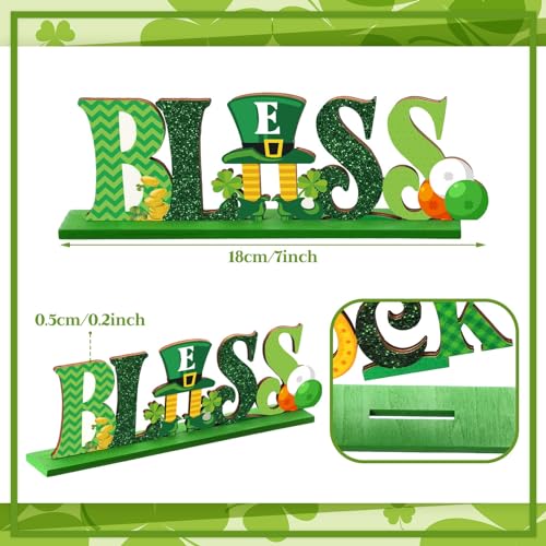 Décoration de table en bois premium pour la Saint-Patrick avec motifs trèfles de qualité - 3