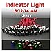 LOKLNEYK 8/12/14MM Indicator Light with Wire 12V 24V LED Car Boat Signal Lights Single Arrow Symbols Waterproof Lamp(Custom 5 Green,14MM INDICATOR LIGHT_BLACK SHELL_12-24V)