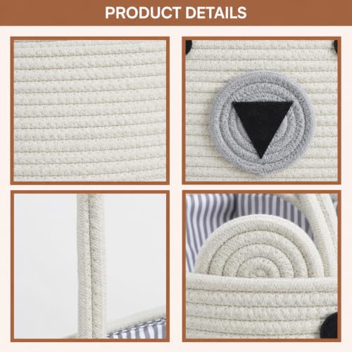 Image of House of Quirk Baby Diaper Caddy Organizer Cotton Rope Basket - Beige
