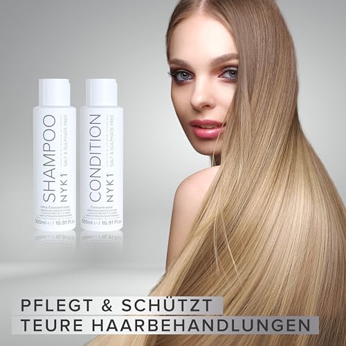 2. Bild von NYK1 Sulfatfreies Shampoo Und Conditioner (2 x 500ml) Ideales Keratin Shampoo Und Pflegespülung Nach Der Pflege Der Haare Für Haarglättung - Salzfreies Shampoos Ohne Sulfate Parabene Und Silikone