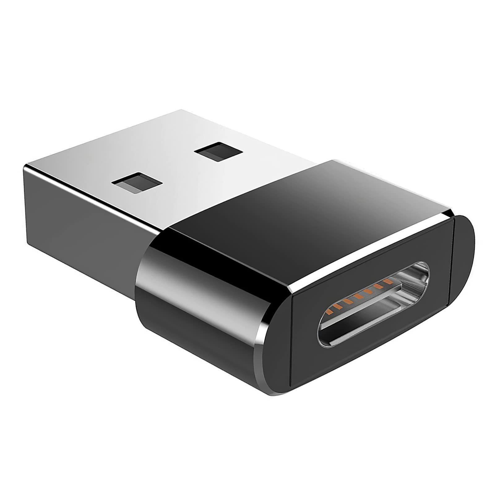 USB 2.0 to Type C Adapter, SK Depot™ USB 2.0 Male to Type C Female (1 Pack) for MacBook, Ipad, Desktop, Laptop, Projector, Monitor, Chargers, and More Devices with Standard USB A Ports (Black, 1 Pack)