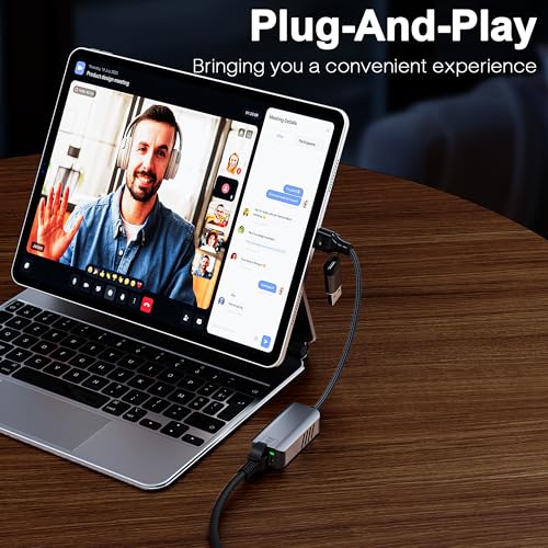 Image of USB C to Ethernet Adapter 5 Gbps, USB-A & USB-C to RJ45 LAN 5000 Mbps Wired Network Converter, USB to Ethernet Adapter Compatible with Thunderbolt 4 /5, MacBook, Windows, MacOS, Linux, iPhone 17 /16 /15
