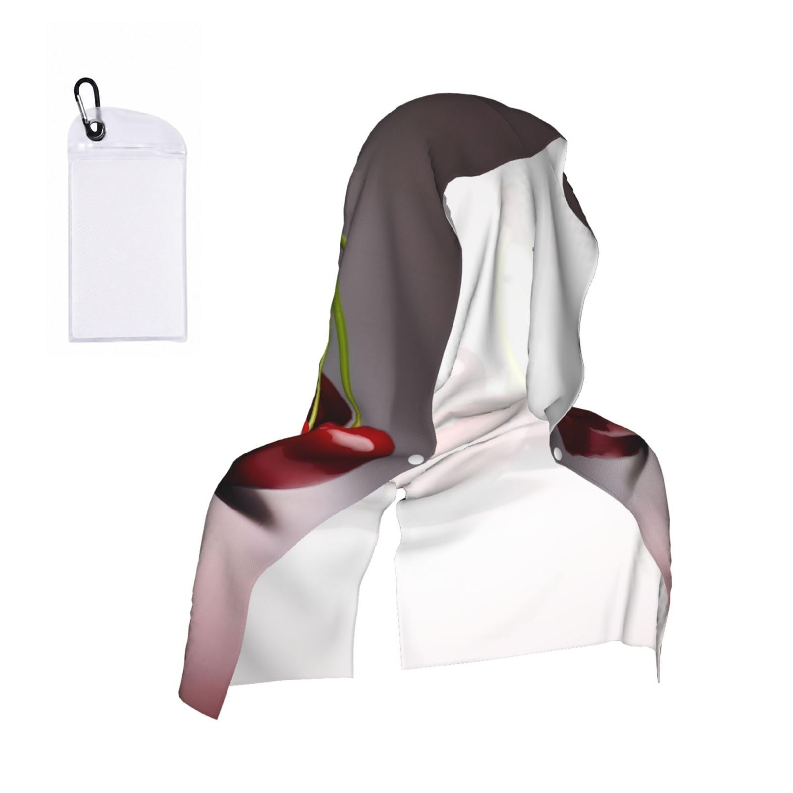 CNTDBU Chilean cherries Cooling Towel Hooded-Instant Chill Neck Cover for Sports, UV Cooling Rag for Running Gym