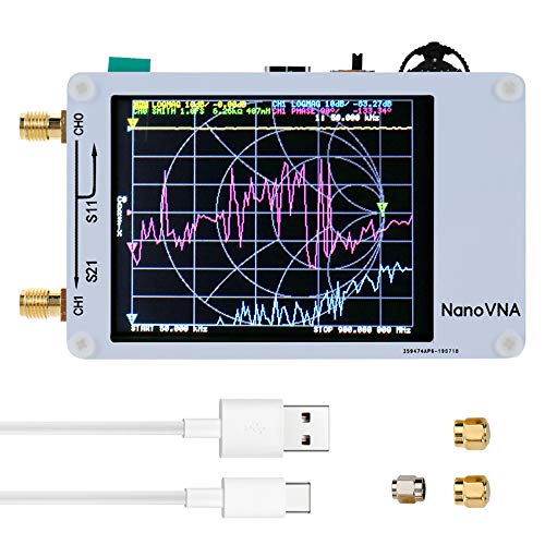 KKmoon Analizzatore di Rete Portatile Nano VNA 50KHz-900MHz Display Digitale Schermo 2,8 pollici Commovente Onda Corta MF HF VHF UHF Antenna Analizzatore Onda Stazionaria