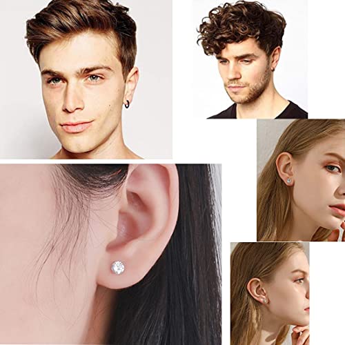 15 Pairs Black Earrings for Men,Stainless Steel Aretes de Hombre Mens Earrings Stud Set Aretes Para Hombre Male Earrings hoop Surgical Steel Ear Rings for Men Earrings Hypoallergenic4