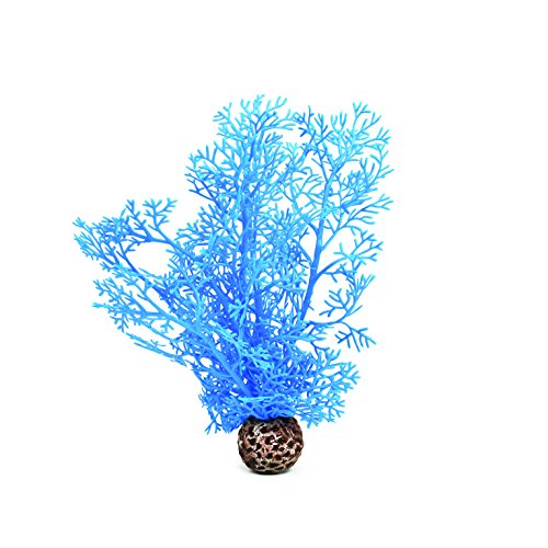 biOrb 46091 Horncoral S niebieski - mały, naturalny koral z tworzywa sztucznego | dekoracja akwarium | łatwe czyszczenie | nadaje się do wody słodkiej i morskiej