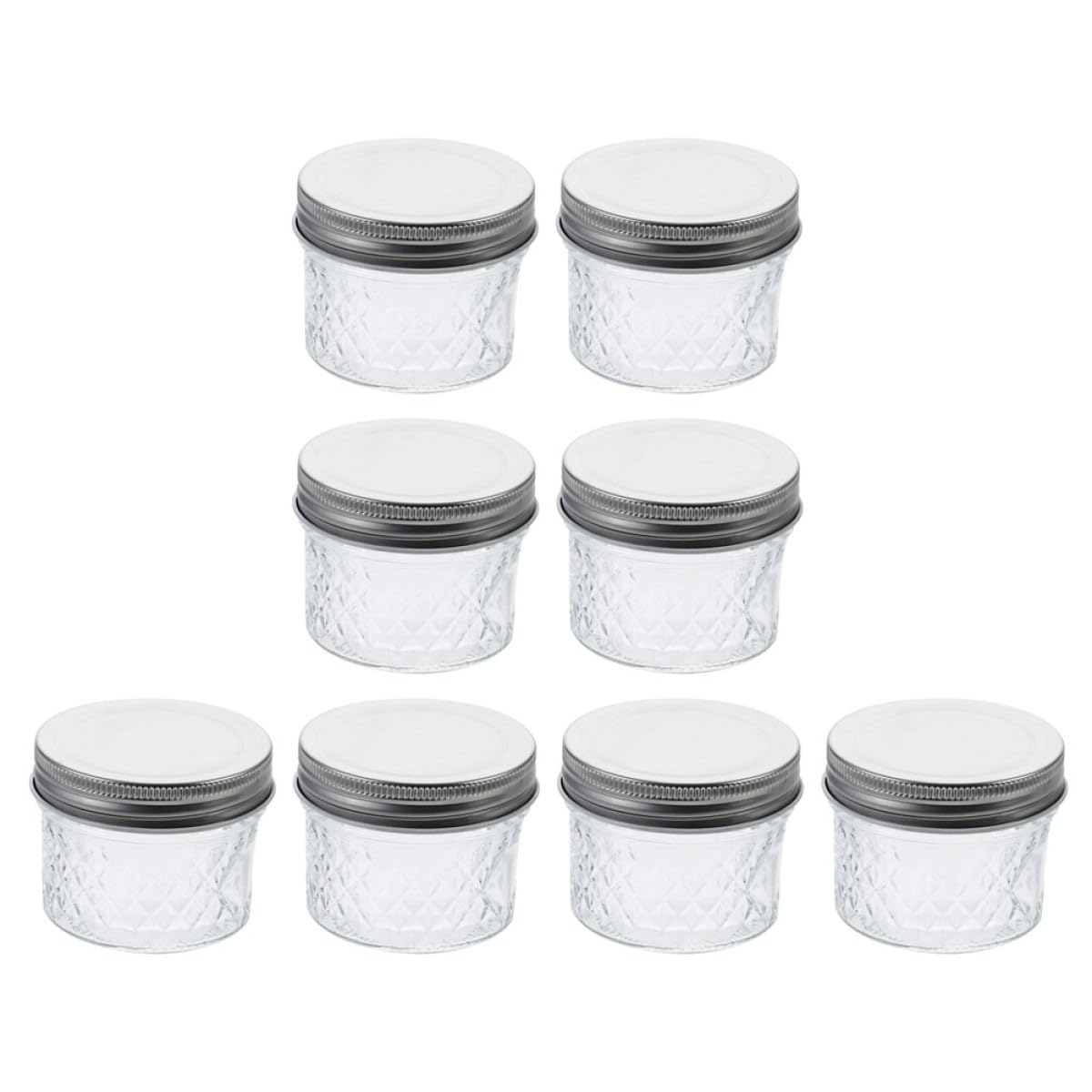 Alasum Barattoli Piccoli da 100ml in Vetro Coperchio Riutilizzabili Set 8 Pezzi per Conservare Dolcificanti Marmellata e Cibi in Cucina