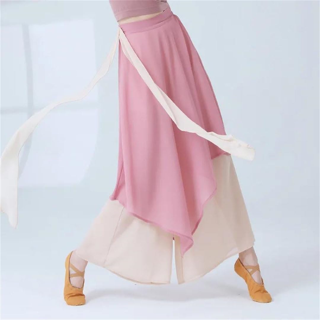 Hgvcfcv Women Classical Dance Costume Pants Wide Leg Loose Practice Chiffon Performance Dancewear High Wasted Pants