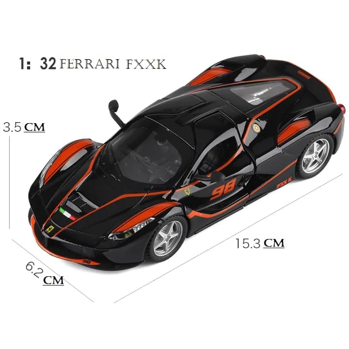 Image of VARIYA ENTERPRISE Exclusive Alloy Metal Pull Back Die-Cast Car Diecast Metal Pullback Toy Car with Openable 6 Doors,Light Music Boys Gifts Toys (1:32 Ferrari FXXK - Multicolor)