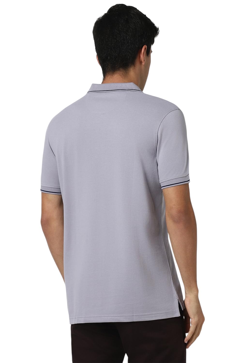 Van Heusen Men's Polycotton Regular Fit T-Shirt (VSKPURGPR26049_Lilac, Medium - Image 3 thumbnail