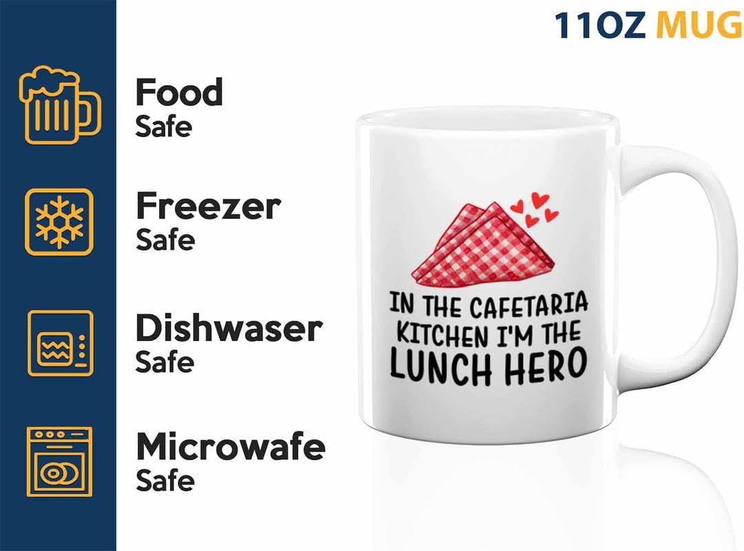 Lunch Lady Coffee Mug 11oz White - Lunch Hero - Cafetaria Lunch lady High school serving food student image 3