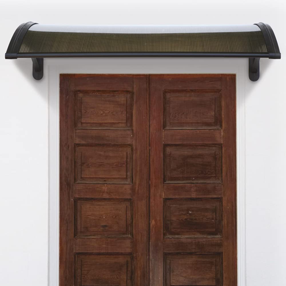 VERDELOOK Naxos, Pensilina in policarbonato ALVEOLARE , 100x80 cm, nero fumé
