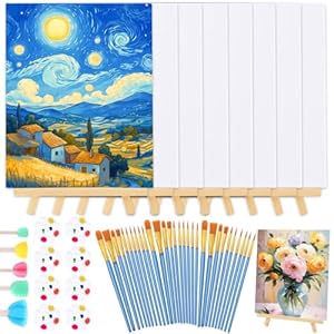 DIYDEC Leinwand-Set mit Staffelei, 59-teilig