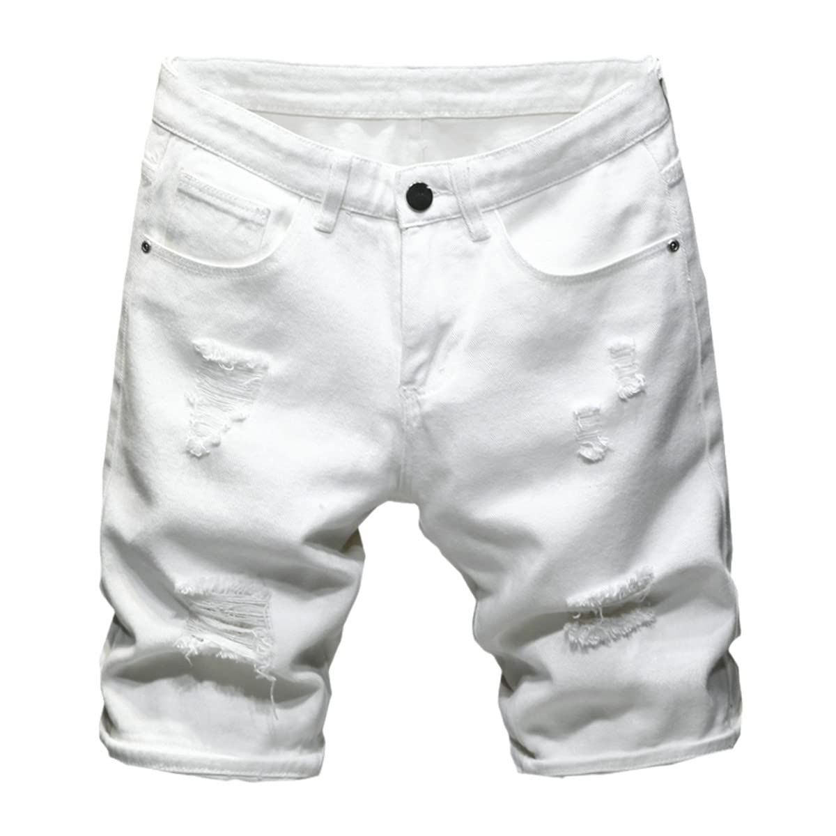 Short en jean blanc homme style classique simple décontracté