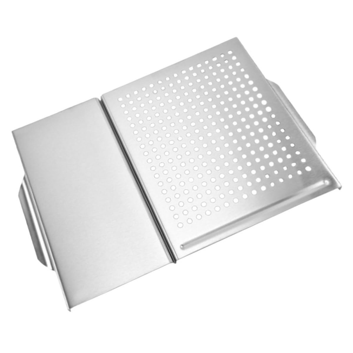 ULTECHNOVO 1pezzi Piastra Barbecue in Acciaio Inossidabile Quadrata Resistente per Uso Domestico Leggera e Compatta per Carne e Verdure Pratica e Durevole per Grigliate Facili