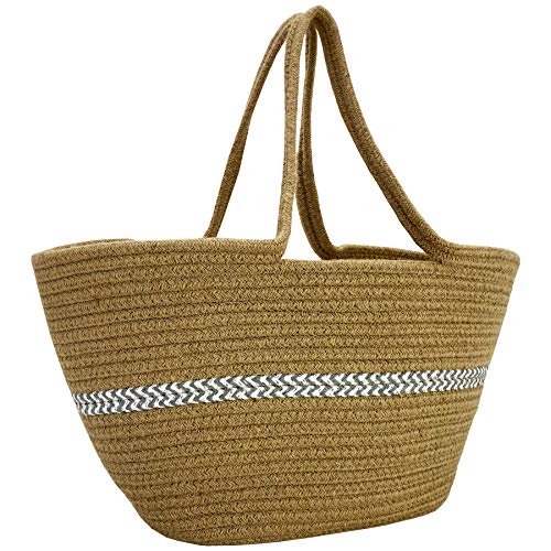 Hibala Woven Beach Bag/Beach Tote/Handmade Weaving Shoulder Bag/Handbag (Linen, One_Size) #TOP3