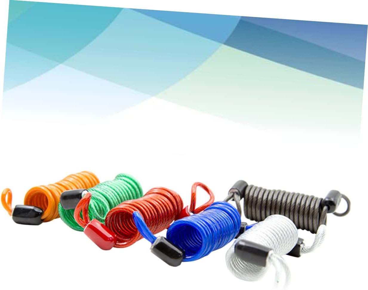 Alipis 6pcs Theft Spring Reminder Rope Wire Lanyard Combination Lock Outdoor Portable Cable Lanyard Wire Rope Lock for Hiking