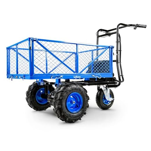 Landworks Utility Service Cart Wheelbarrow Power Wagon Super Duty Electric 48V DC Li-Ion Battery Powered 500LBS Load & 1000LBS+ Hauling Capacity Farm & Garden Dump w/All Purpose Modular Cargo Bed